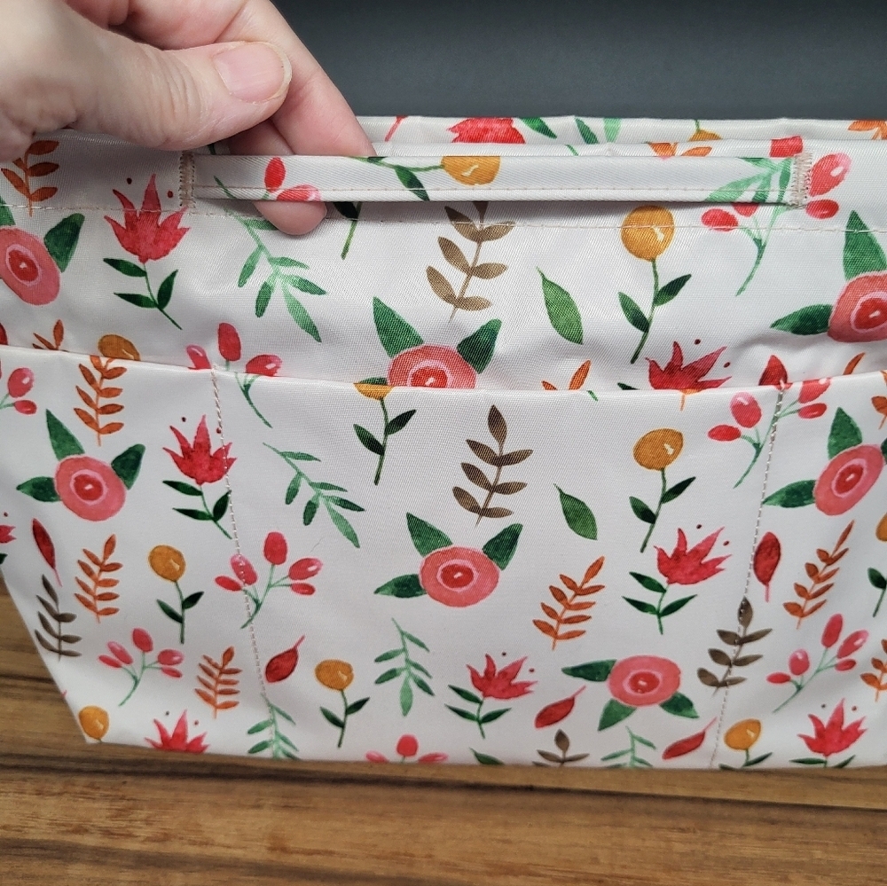 2 Floral Print Tote Bag Organizers, Lots of Storage Space! Never Used, Like New - Picture 2 of 10